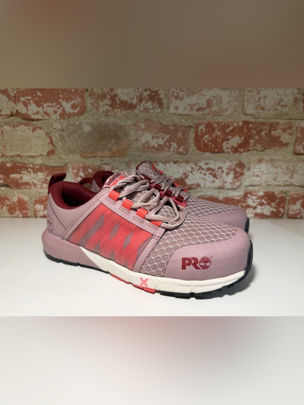 Timberland PRO Women's Mauve and Coral Slip-Resistant Athletic Work Sneaker